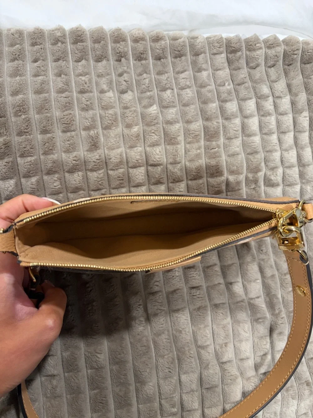 Louis Vuitton Tan & Cream Monogram Mini Shoulder Bag